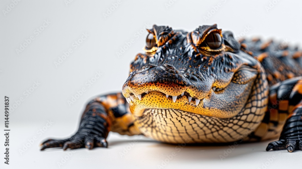 Poster a close-up of a colorful reptile showcasing its intricate scales and features.
