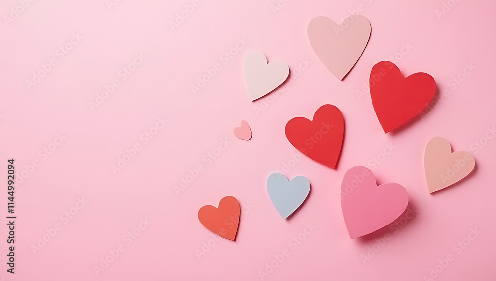 Poster Create a colorful DIY heart design on a soft pink background for a whimsical and feminine touch to your artwork._00001_