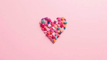 Create a colorful DIY heart design on a soft pink background for a whimsical and feminine touch to your artwork._00002_