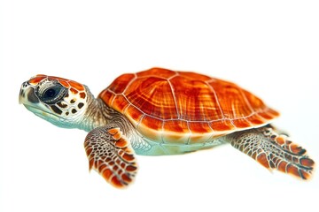 Obraz premium Sea Turtle Swimming in Clear Underwater Water