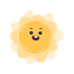 Bright Cartoon Sun with a Happy Face