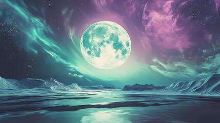 abstract dreamy northern lights