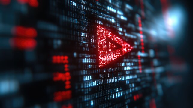 Red play button digital code.