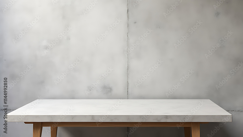 Poster Concrete table on wall background serves as a versatile backdrop for product display or key visual photography in design._00001_