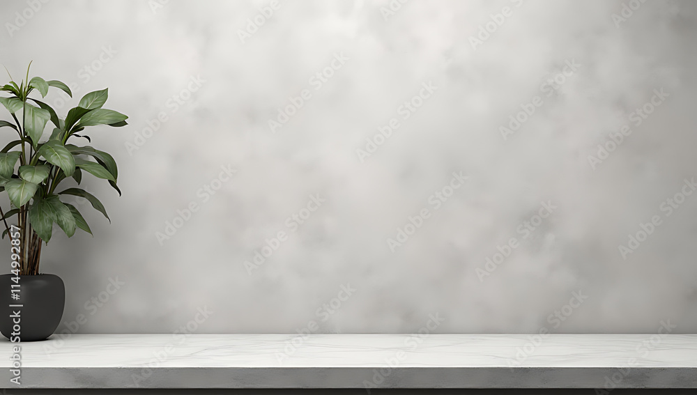 Poster Concrete table on wall background serves as a versatile backdrop for product display or key visual photography in design._00003_