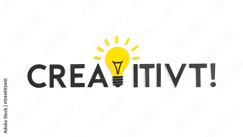 Poster concepts for creativity and business inspiration come from combining text and images like numbers an