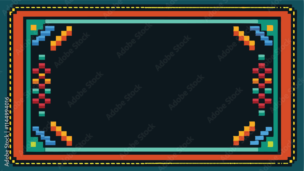 Leinwandbilder colorful retro vector game console frame designed for displaying digital artwork or video game graph