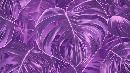 Purple Tropical Leaf Design: A Stunning Abstract Botanical Print