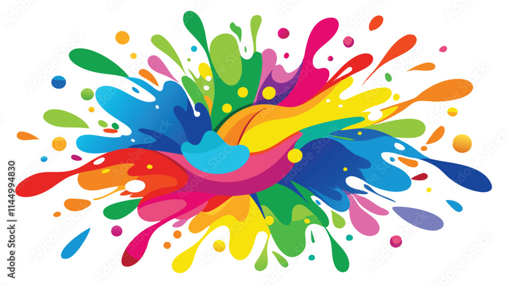 Poster colorful splash of paint in vibrant hues depicting creativity and expression in a lively artistic se
