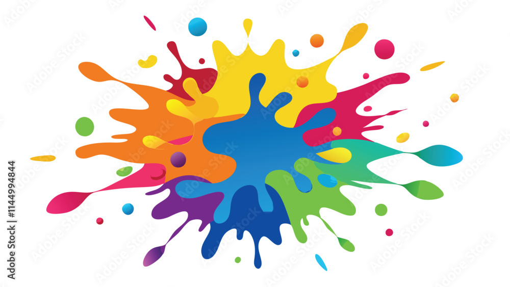 Poster colorful splash of paint in vibrant hues depicting creativity and expression in a lively artistic se