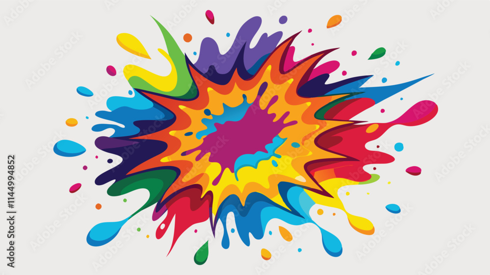 Poster colorful splash of paint in vibrant hues depicting creativity and expression in a lively artistic se