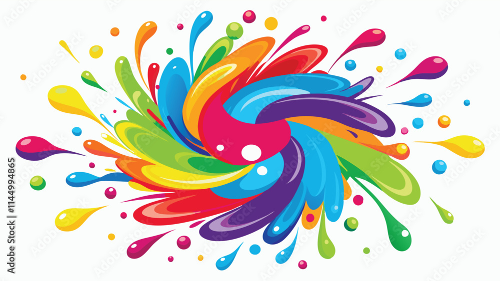 Poster colorful splash of paint in vibrant hues depicting creativity and expression in a lively artistic se