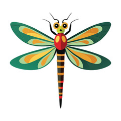 dragonfly on white background