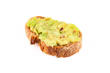 Healthy avocado toasts  on white background