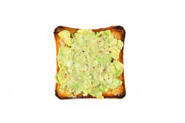 Healthy avocado toasts  on white background