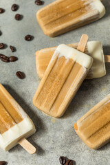 Cold Frozen Thai Iced Coffee Popsicles
