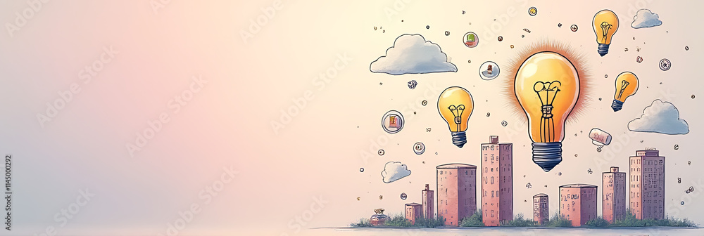 Poster business ideas and inspirational concepts are showcased on a calming pastel colored background to sp