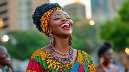 Happy african-american people celebration Juneteenth, african liberation day. Juneteenth Parade and Festival. Black History Month