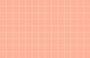 シンプルなチェック柄（サーモンピンク✕イエロー）、グラフチェック、ラインチェック、方眼、背景素材