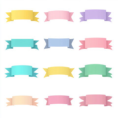 A vibrant set of various ribbons on white perfect for creative and modern designs