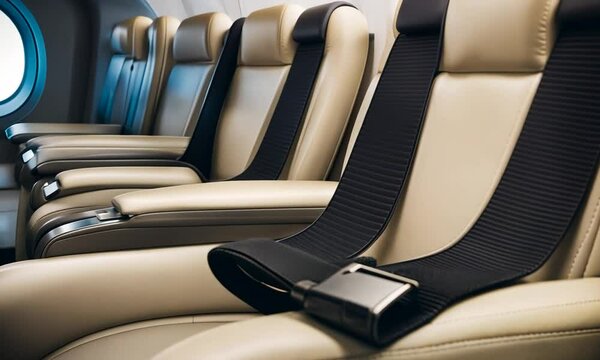 Seat belt on a plane.