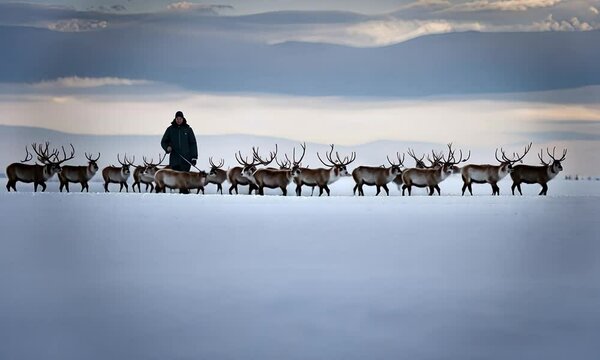 Reindeer herder in Lapland.