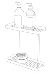 Set of bathroom accessories. Vector illustration of bathroom accessories on white background.