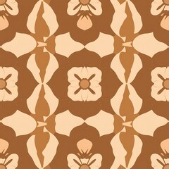 Fototapeta premium Beige and Brown Floral Pattern: A timeless and elegant seamless pattern featuring delicate floral motifs in shades of beige and brown. Ideal for adding a touch of sophistication to any design project.