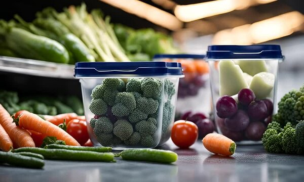 Vegetables in a tupperware.