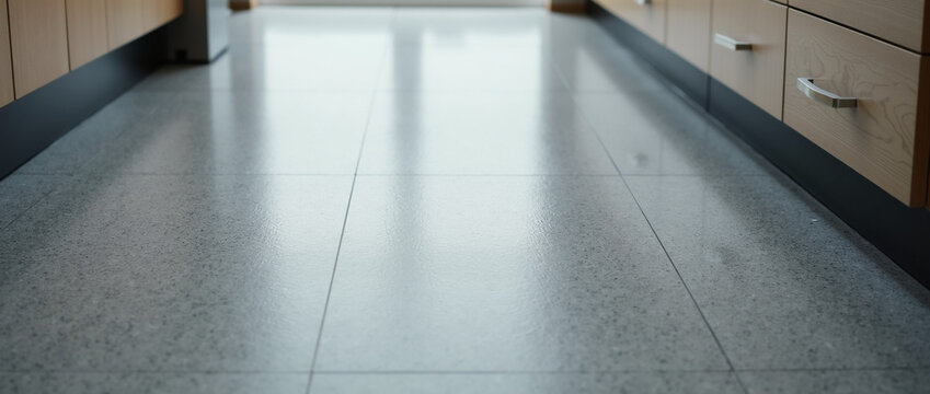 Ch&atilde;o com piso cinza visto de perto mockup