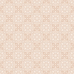 Seamless Floral Geometric Pattern in Beige Tones