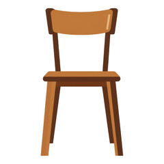 Wooden chair design interior space furniture illustration minimalist style front view contemporary concept