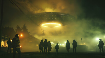 ufo over a town
