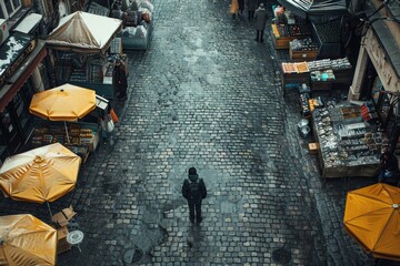 A lonely Ukrainian refugee abroad in Europe, seeking solace and belonging