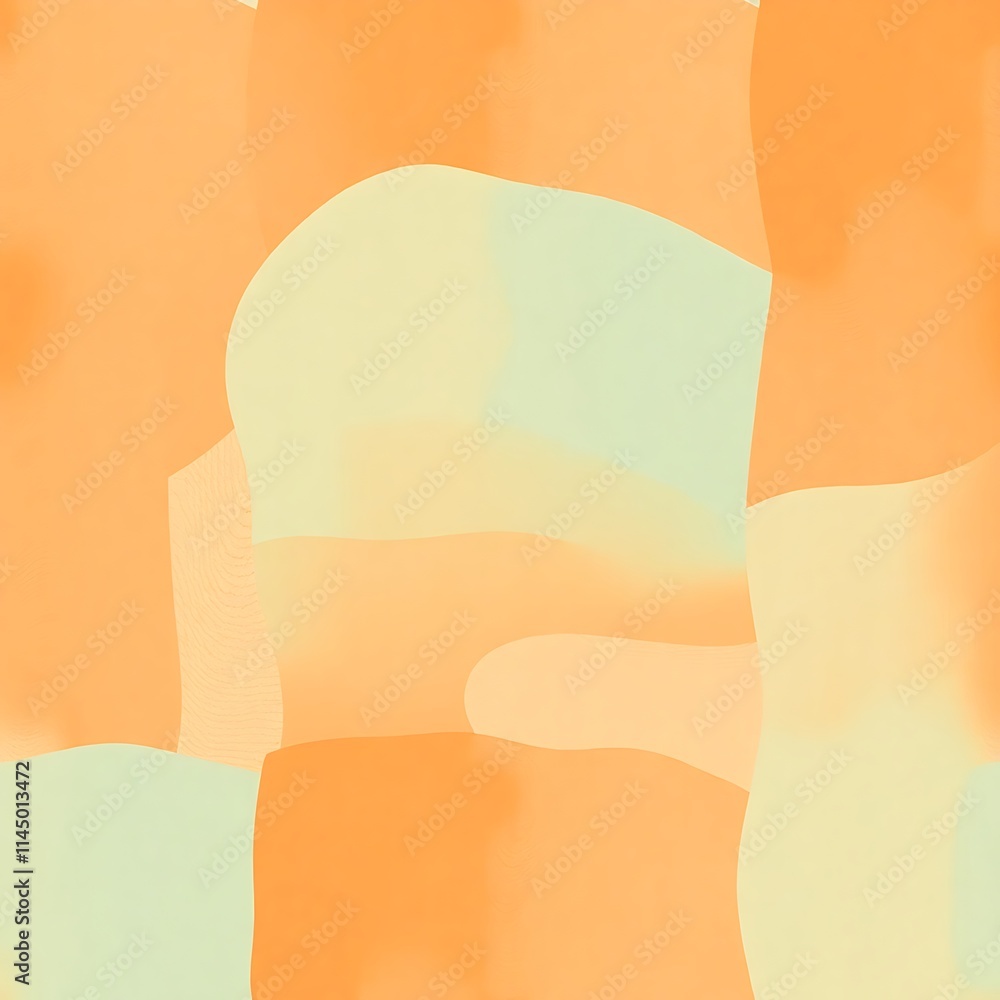 Poster abstract orange and green watercolor pattern: a harmonious blend of soft orange and green hues creat