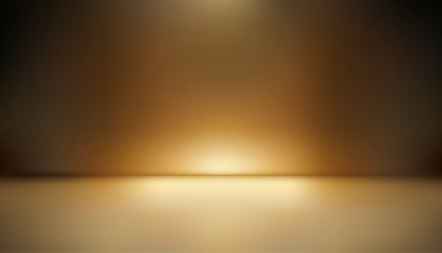 Studio dark gold gradient background with lights shiny abstract pattern, modern and luxury empty room interior for premium product display lighting. Art & Illustration.
