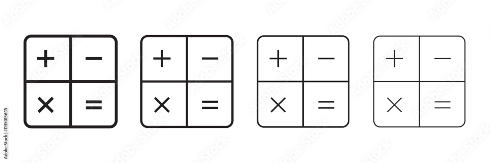 Poster calculator icon. symbol of tax accounting scientific keyboard device. vector set of numeric mathemat