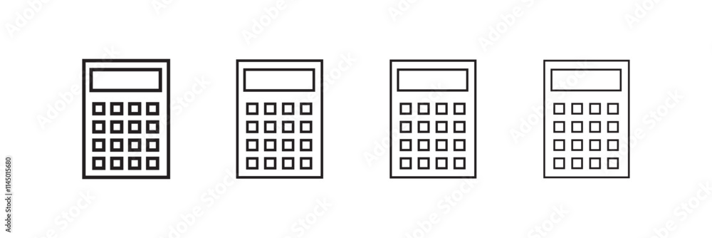 Poster calculator icon set vector. set of calculator icon