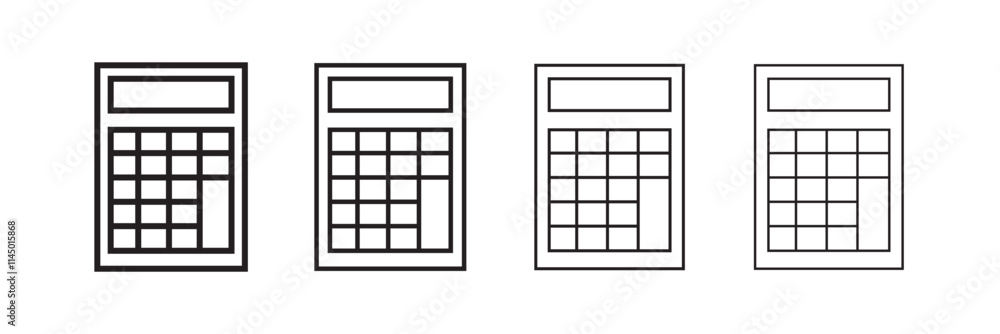 Poster calculator icon. symbol of tax accounting scientific keyboard device. vector set of numeric mathemat