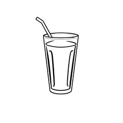 Glass of Water with Straw 