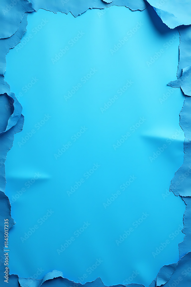 Poster A textured blue paper background with visible tears adds a unique and subtle element to various artistic compositions and designs freely._00001_