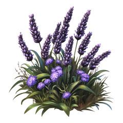 Fototapeta premium Lavender Blooming Elegance, vibrant purple flowers, delicate petals, serene botanical beauty, ideal for design and illustration use