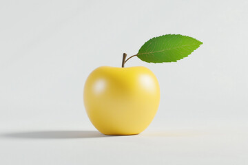 Fresh Green Apple on White Background, Healthy Fruit, Natural and Crisp Design