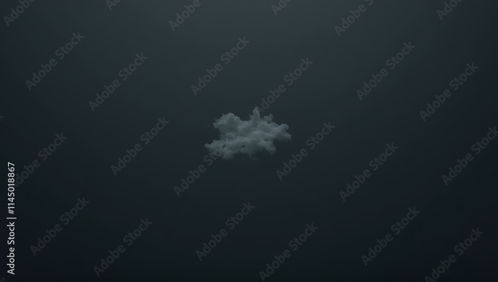 Poster a small abstract image of a paper cut appears as a faint shape against a solid background of dark co