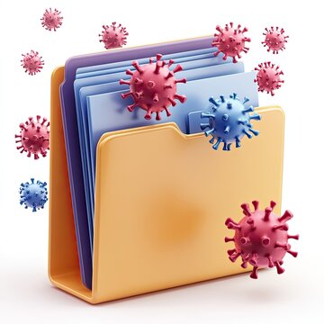 recommend clip art: Document Folder Icon with Computer Viruses