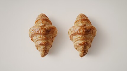 Two Exquisite Croissants: Perfect Morning Treat