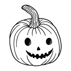 Pumpkin and Jack O Lantern Hand Drawn  Spooky and Cute Vector