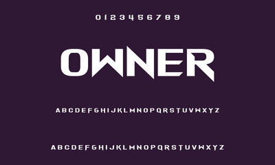 Fototapeta premium Creative geometric modern urban alphabet font. Digital abstract futuristic, fashion, sport, minimal technology typography.