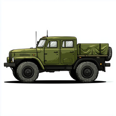 Obraz premium Military Truck - Rugged Tactical Vehicle for Transport and Combat Operations