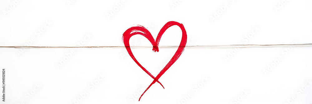 Poster a red heart shape is drawn on a white notepad background as part of various love and wedding concept
